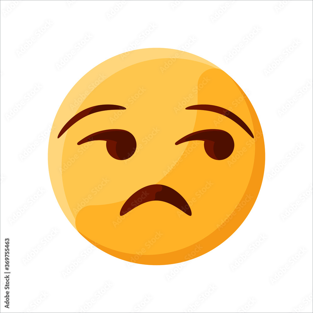 Fototapeta premium Unamused Face Emoji Illustration Creative Design Vector