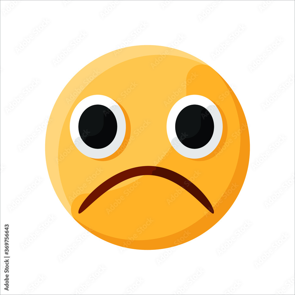 Frowning Face Emoji Illustration Creative Design Vector Frowning Face Emoji Illustration Creative Design Vector