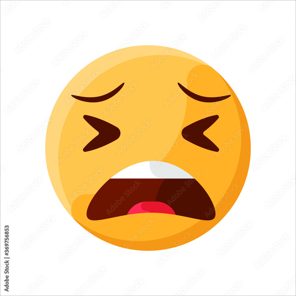 Weary Tired Face Emoji Illustration Creative Design Vector