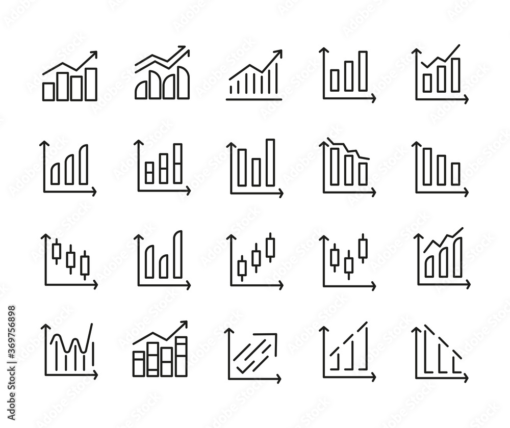 Set of Growth Outline Vector Icon Set of Growth Outline Vector Icon