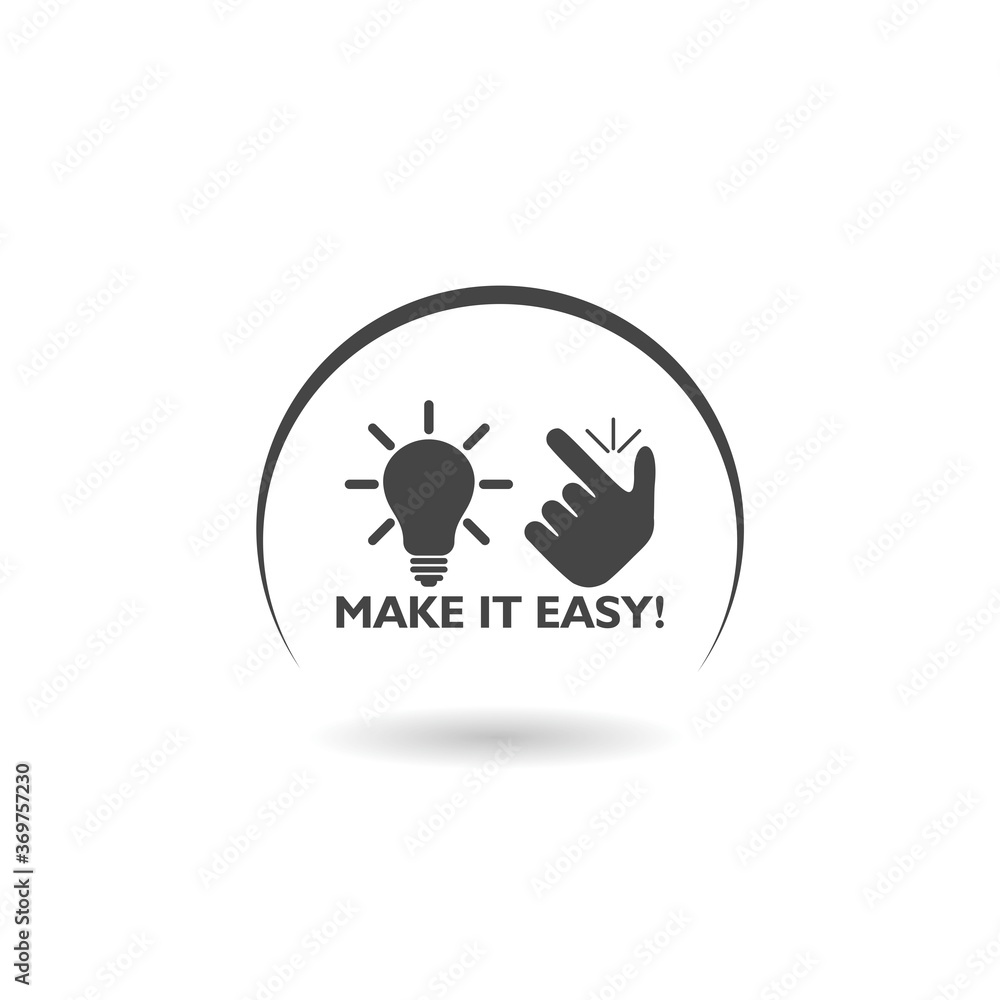 Concept make it easy flicking fingers icon with shadow Concept make it easy flicking fingers icon with shadow