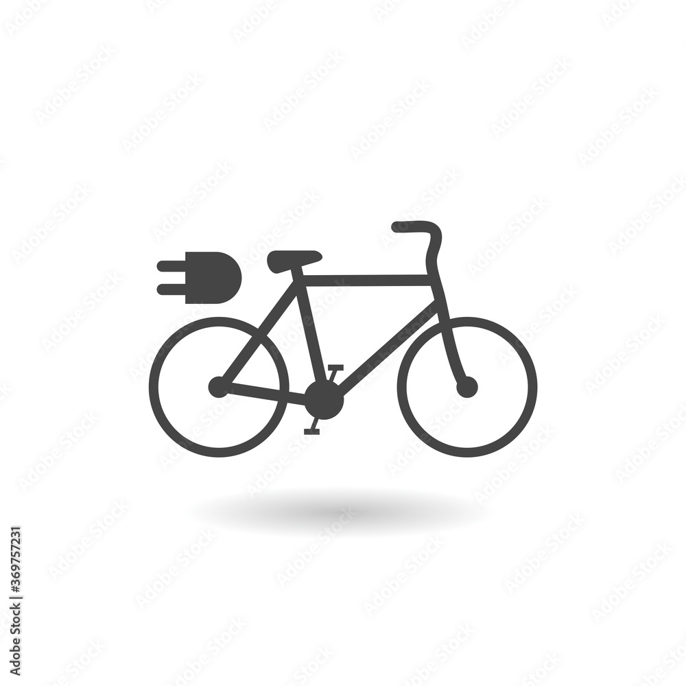 Electric bicycle icon with shadow Electric bicycle icon with shadow