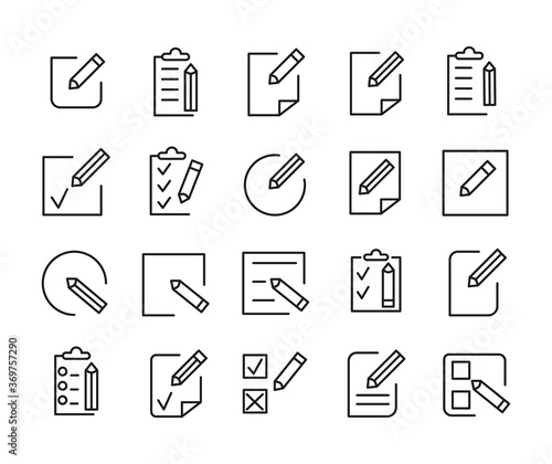 Simple set of register related outline icons. Elements for mobile concept and web apps. Thin line vector icons for website design and development, app development. photo