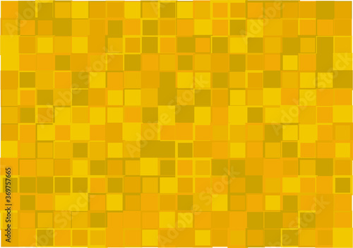 Mosaic from vector squares with trendy orange and yellow colors and different sized borders in shades of yellow for web, cover, wrapping paper, art, etc. backgrounds