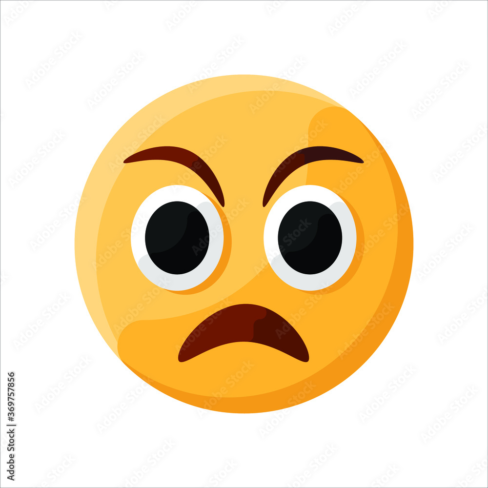 Angry Face Emoji Illustration Creative Design Vector Angry Face Emoji Illustration Creative Design Vector
