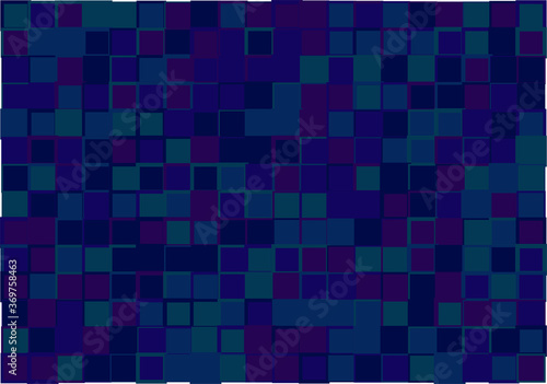 Mosaic from vector squares with trendy blue colors and different sized borders in shades of blue for web, cover, wrapping paper, art, etc. backgrounds