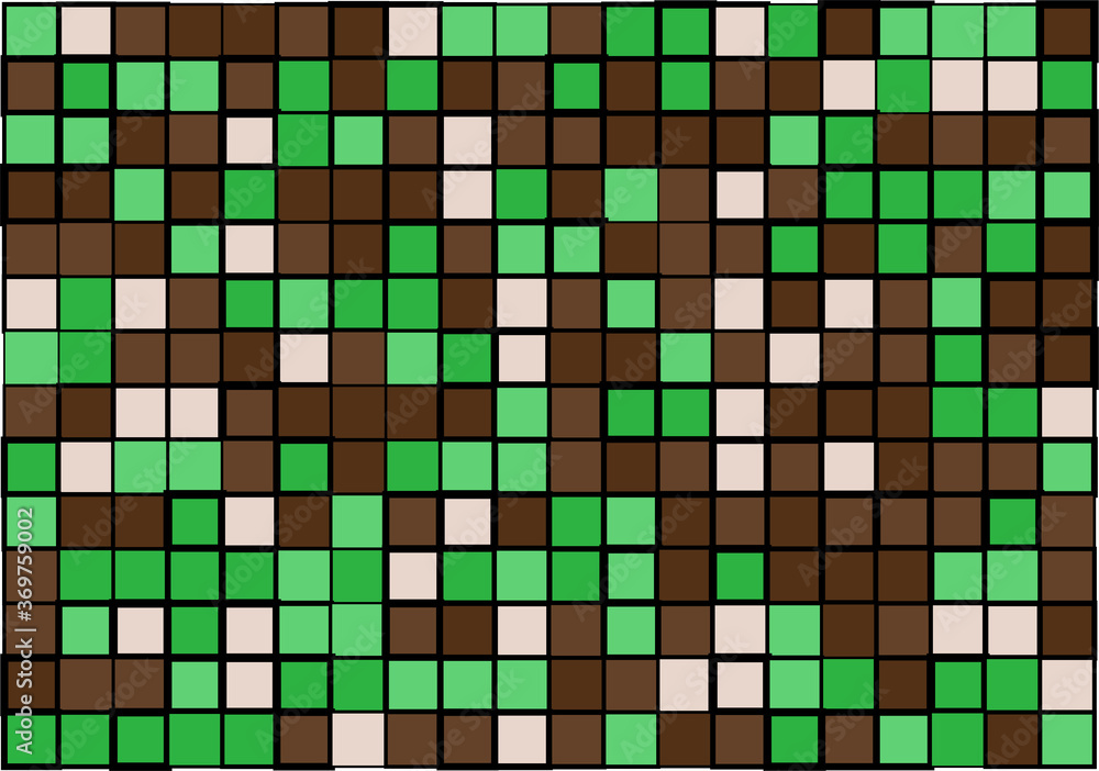 Mosaic from vector squares with trendy brown and green colors and different sized borders in shades of green for web, cover, wrapping paper, art, etc. backgrounds Mosaic from vector squares with trendy brown and green colors and different sized borders in shades of green for web, cover, wrapping paper, art, etc. backgrounds