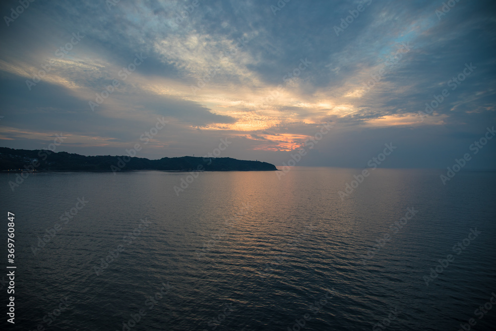 Sunset over the mouth of Nagasaki Bay, Nagasaki, Japan Sunset over the mouth of Nagasaki Bay, Nagasaki, Japan