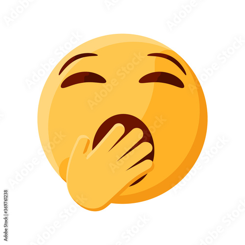Yawning Tired Face Emoji Illustration Creative Design Vector