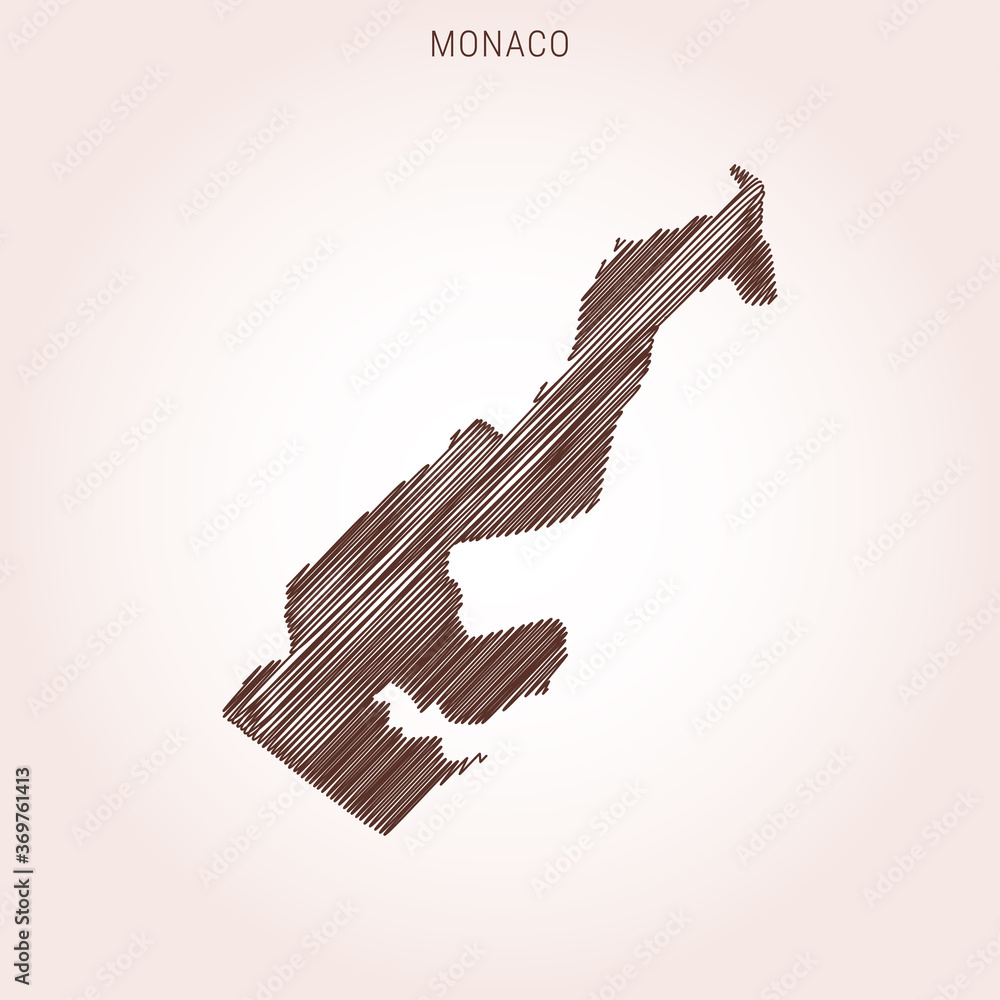 Scribble Map of Monaco Design Template. Stock Vector | Adobe Stock