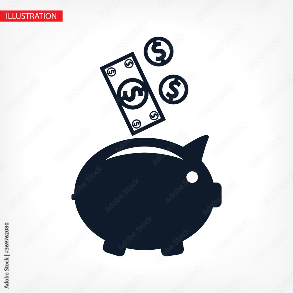 piggy bank vector icon. lorem ipsum Flat Design JPG piggy bank vector icon. lorem ipsum Flat Design JPG