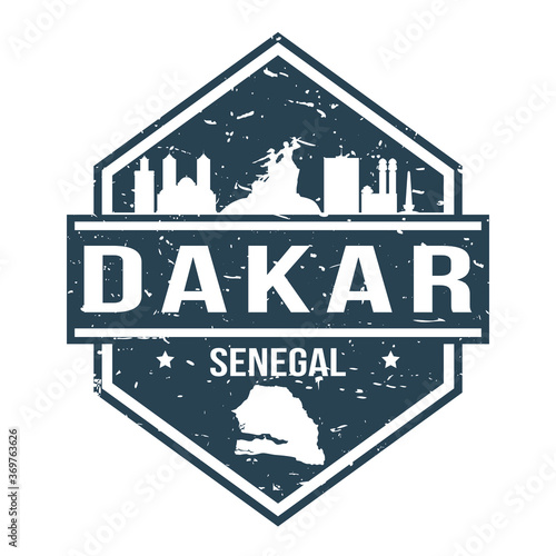 Dakar Senegal Travel Stamp Icon Skyline City Design Tourism Badge Rubber.