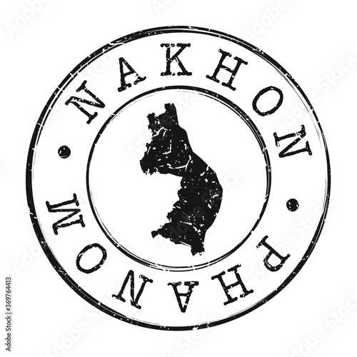 Nakhon Phanom, Thailand Map Postmark. A Silhouette Postal Passport. Stamp Round Vector Icon. Vintage Postage Designs.