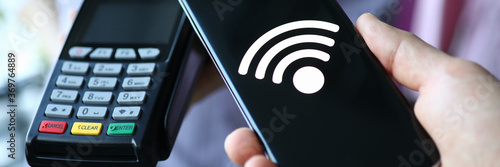 Φωτογραφία People hold portable terminal and smartphone