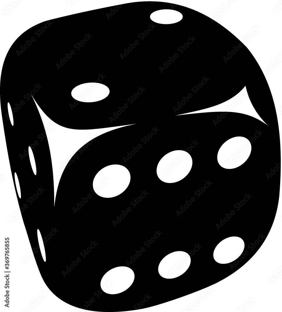 Fototapeta premium Vector illustration of the black dice with white dots
