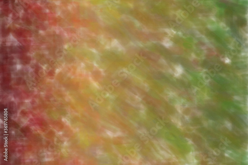 Green and dark red waves watercolor background, digitally created.