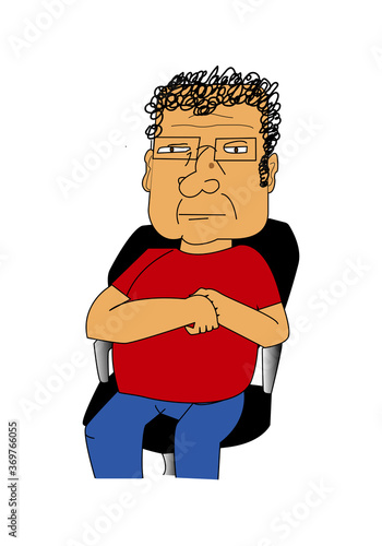 Hombre sentado en un sillón pensando.