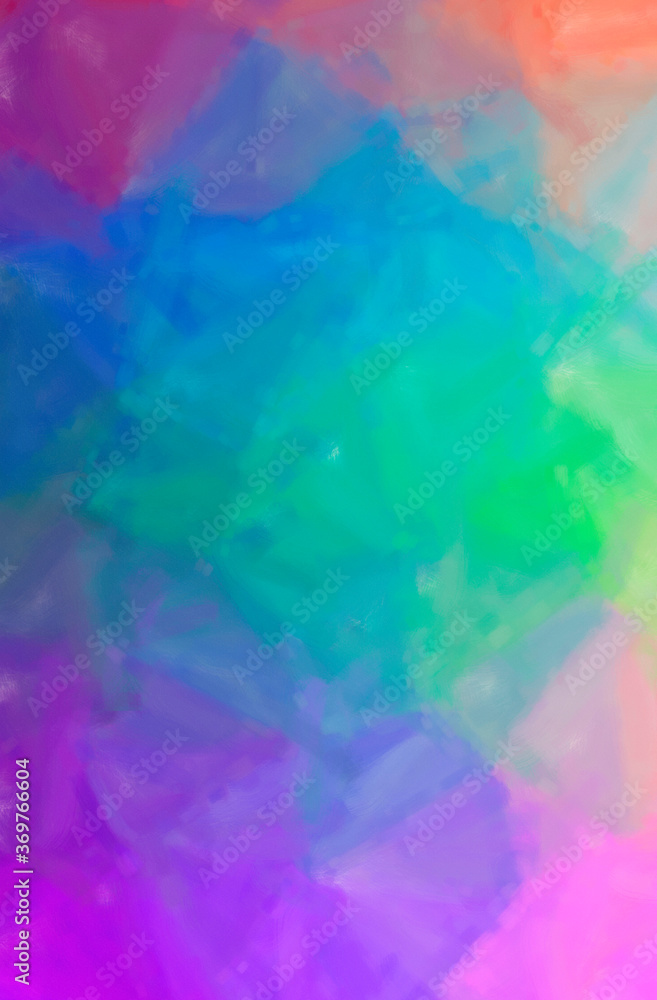 Abstract illustration of blue, red, yellow and purple Dry Brush Oil Paint background