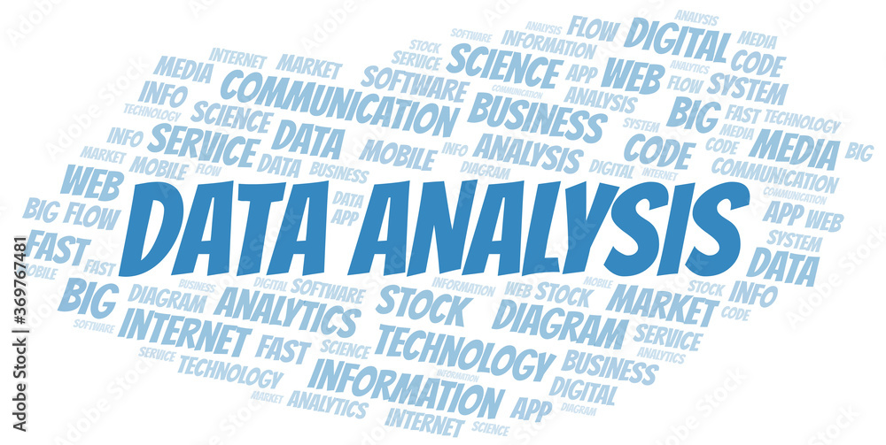 Data Analysis vector word cloud, made with text only. Data Analysis vector word cloud, made with text only.