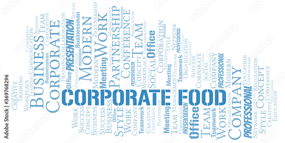 Obraz premium Corporate Food vector word cloud, made with text only.