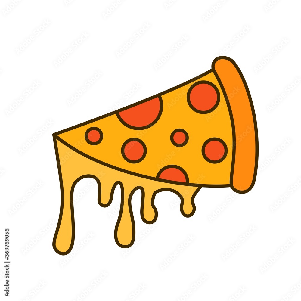 Pizza cut with cheese vector illustration Pizza cut with cheese vector illustration