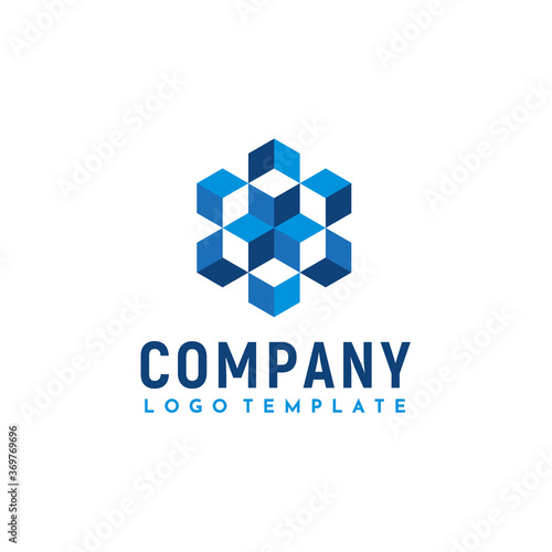 Modern Simple 6 Six Pointed Star Hexagram with Low Poly Geometric logo design