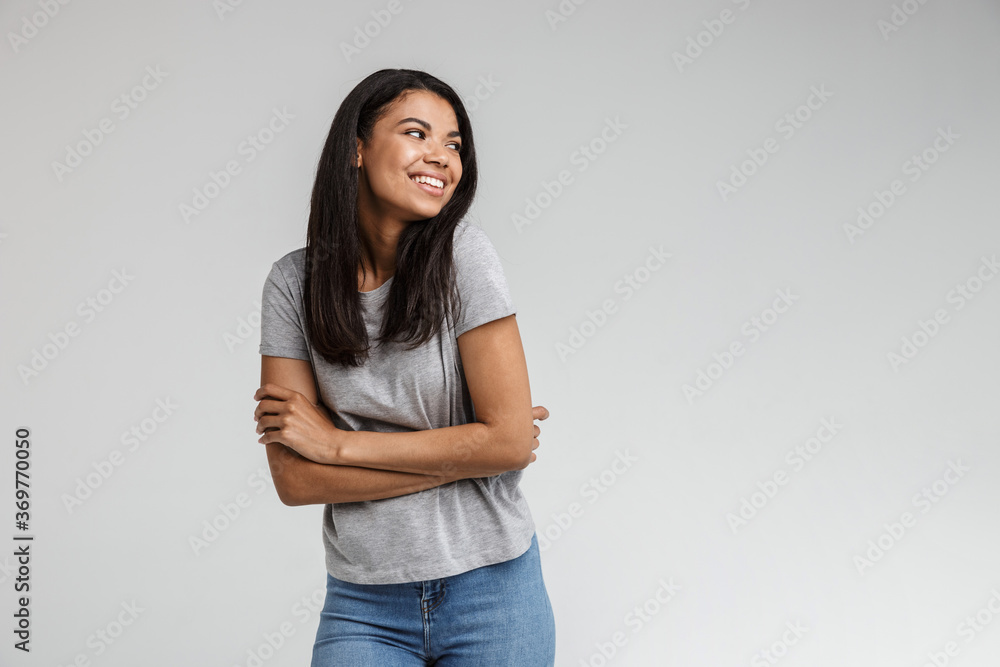 Attractive young african woman wearing casual clothes Attractive young african woman wearing casual clothes