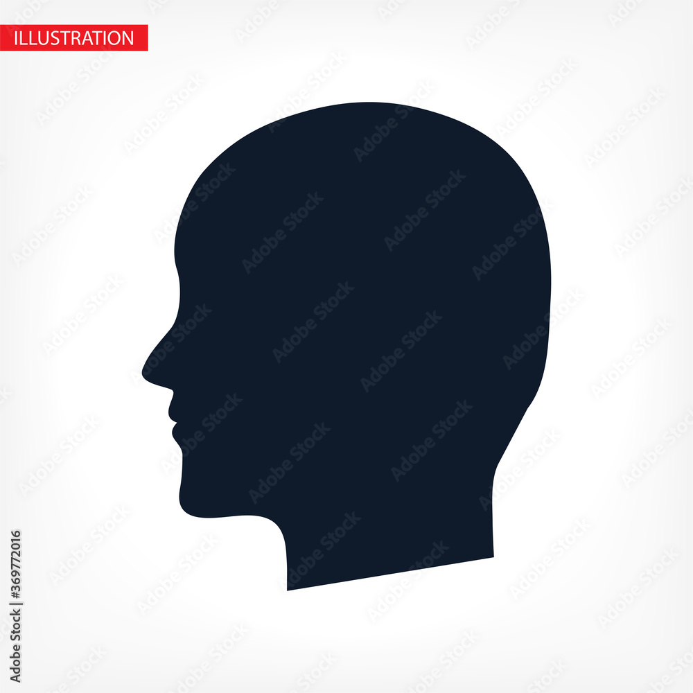 black silhouette vector icon of the profile of the human head.vector icon flat vector vector icon illustration isolated