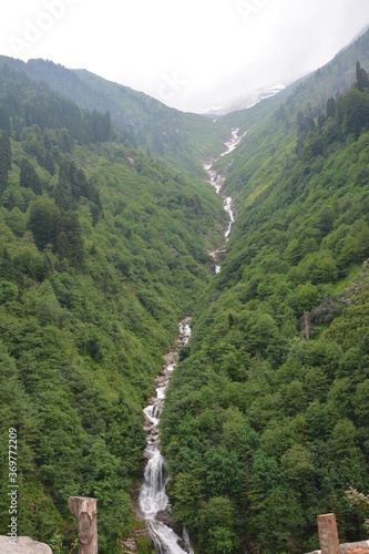 Waterfall in forest.