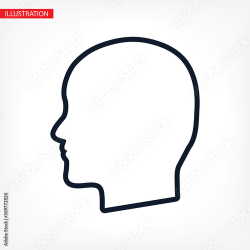 black silhouette vector icon of the profile of the human head.vector icon flat vector vector icon illustration