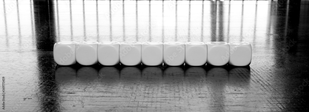 blank Banner for 9 letters with dices mockup