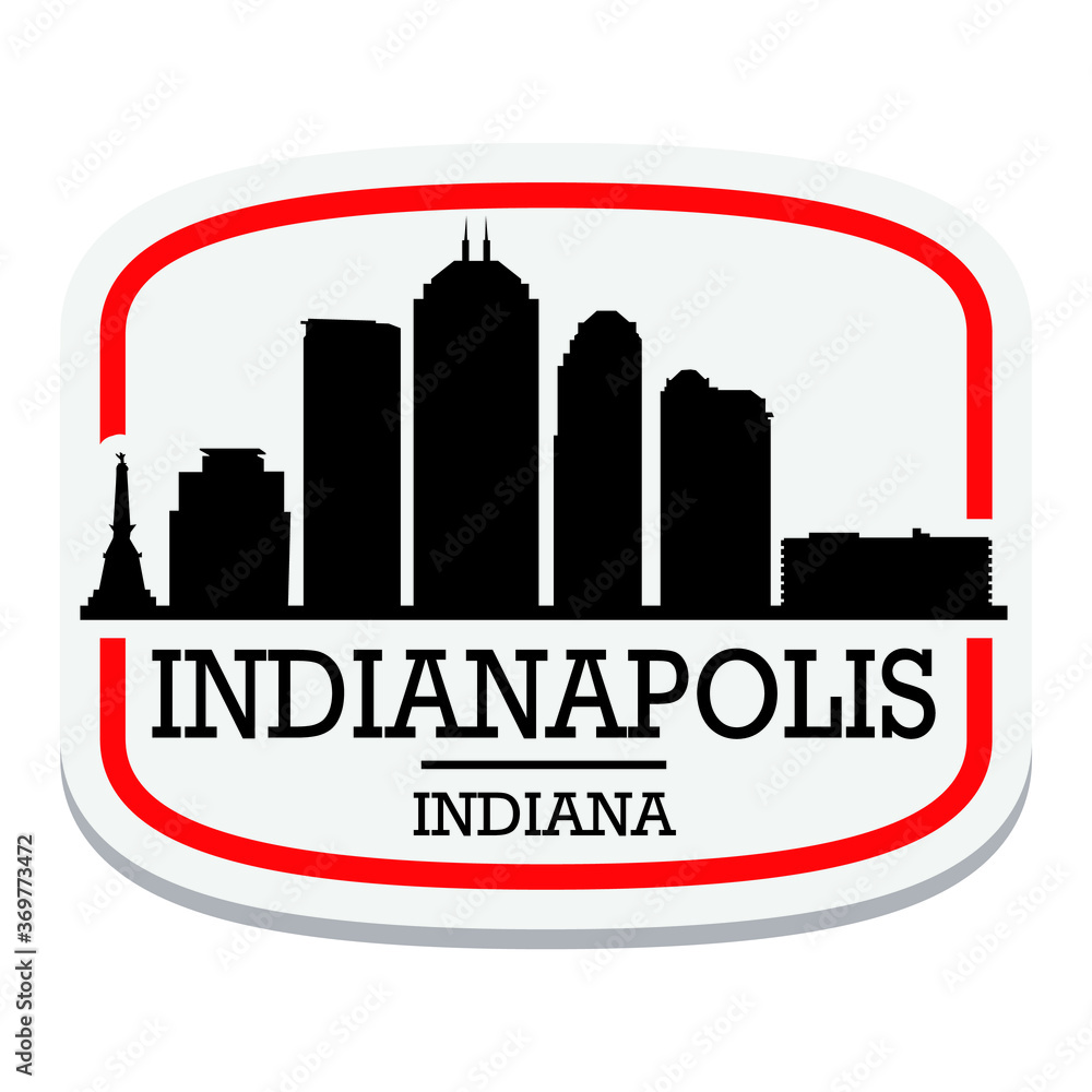 Indianapolis Indiana Label Stamp Icon Skyline City Design Tourism.
