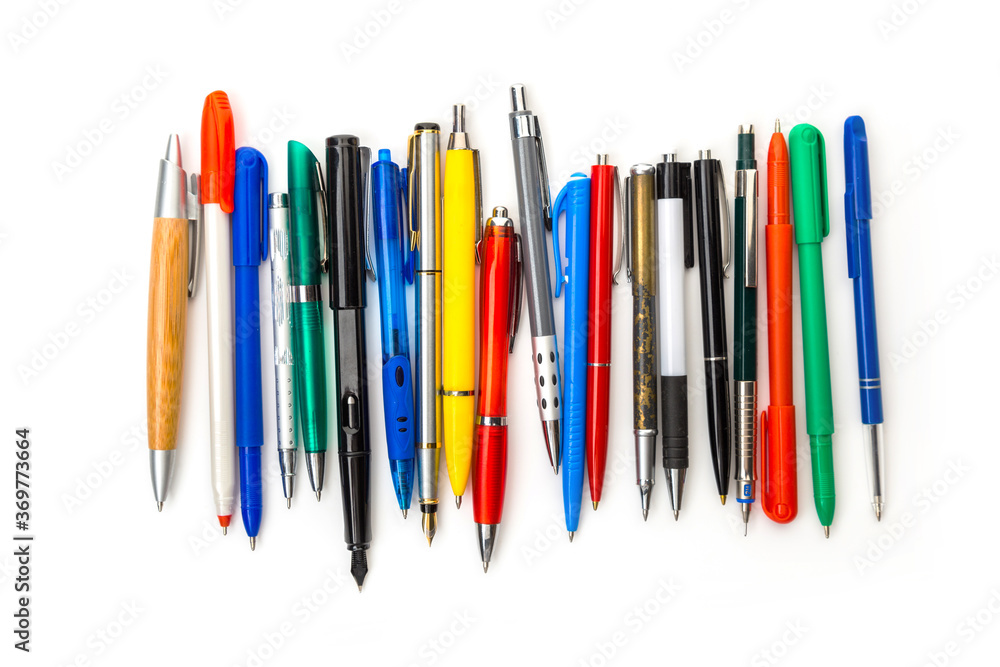 Pencil and pen collection isolated on white Pencil and pen collection isolated on white
