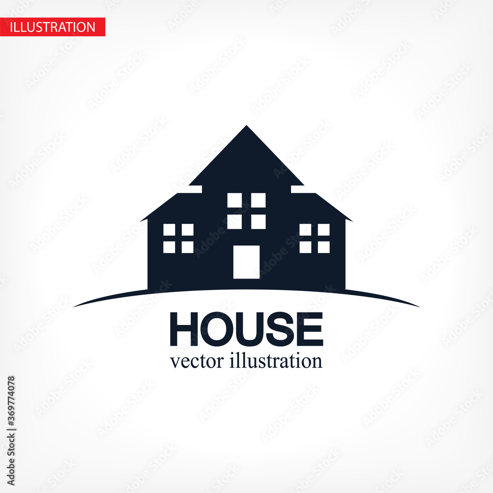 Home vector image to be used in web applications, mobile applications and print media. Abstract house logo design template. Colorful sign. Universal vector icon