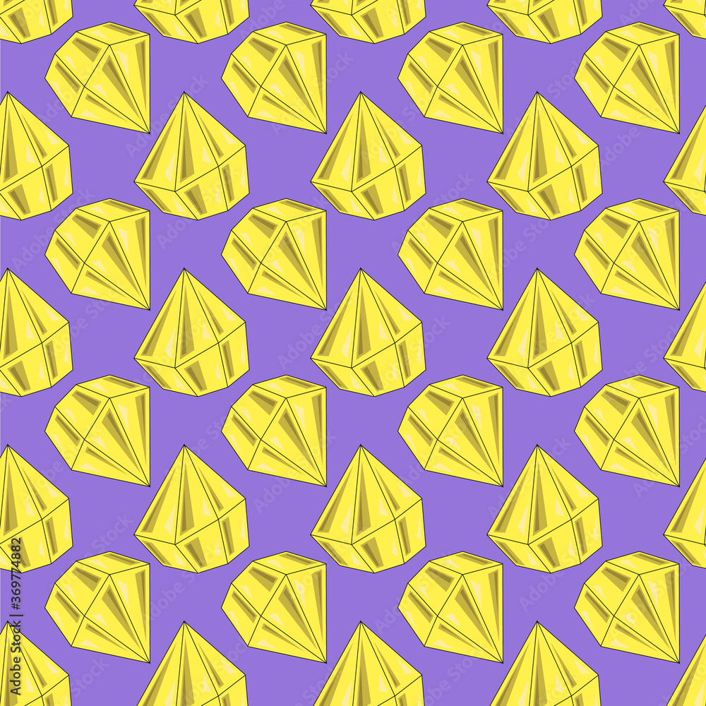 Seamless pattern with yellow diamonds on a purple background Seamless pattern with yellow diamonds on a purple background