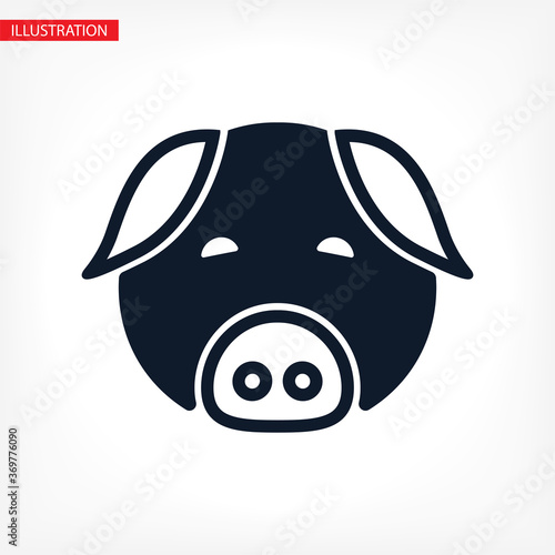 Pig vector icon. Pig vector illustration vector pig sticker icon for boutiques sale icon vector shops