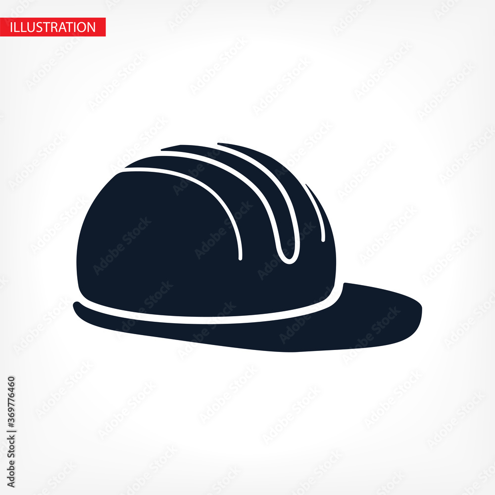 Job safety equipment helmet or hat for industrial safety black and white icon vector. Security for industry or construction uniform concept icon vector illustration isolated on white icon vector Job safety equipment helmet or hat for industrial safety black and white icon vector. Security for industry or construction uniform concept icon vector illustration isolated on white icon vector