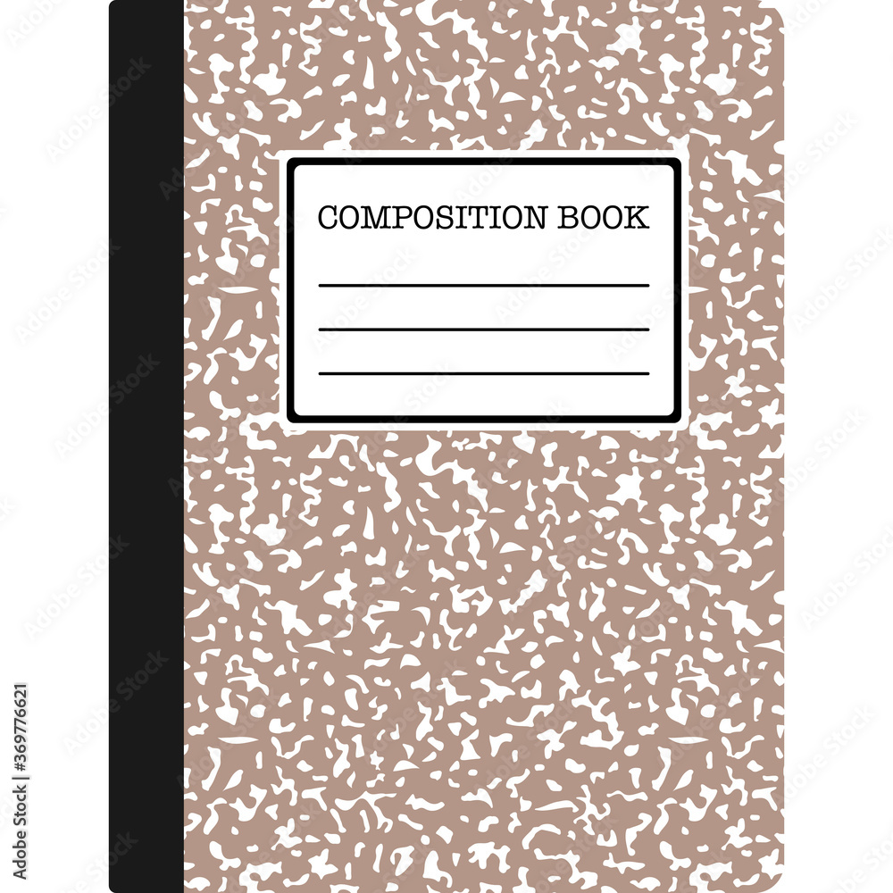 Composition Book - Composition notebook cover with copy space isolated on white background	