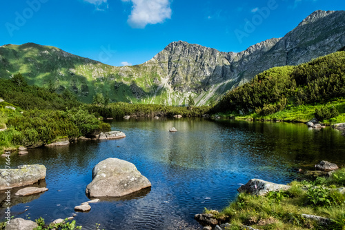 Rohac tarn  Western Tatras  Slovakia  hiking theme