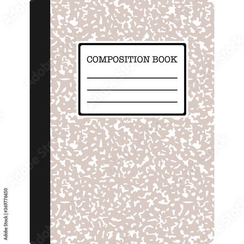 Composition Book - Composition notebook cover with copy space isolated on white background	