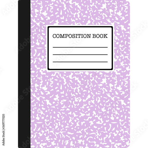 Composition Book - Composition notebook cover with copy space isolated on white background	