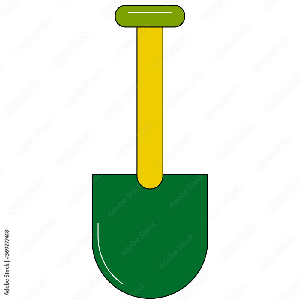 green shovel with yellow handle vector illustration green shovel with yellow handle vector illustration