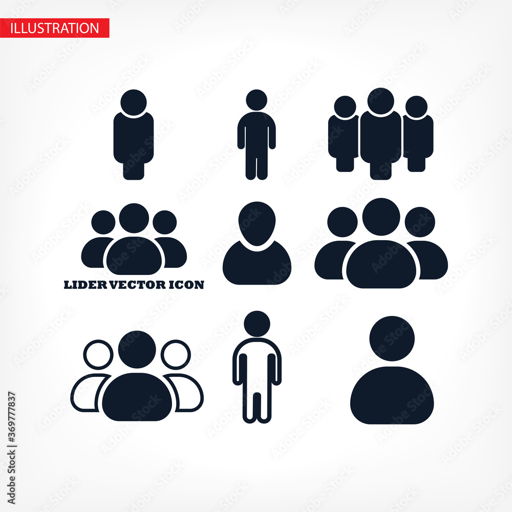 Businessman vector icon style many linear people. Businessman vector icon style many linear people.