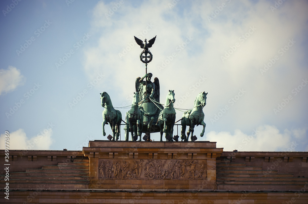 Obraz premium Germany. Berlin. Brandenburg Gate in Berlin. February 16, 2018