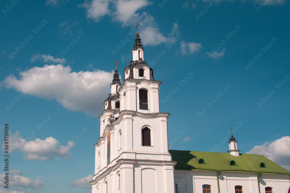Minsk, Belarus - 3 August 2020: Cathedral Of Holy Spirit In Minsk Main Orthodox Church Of Belarus And Symbol Of Old Minsk. Famous Landmark