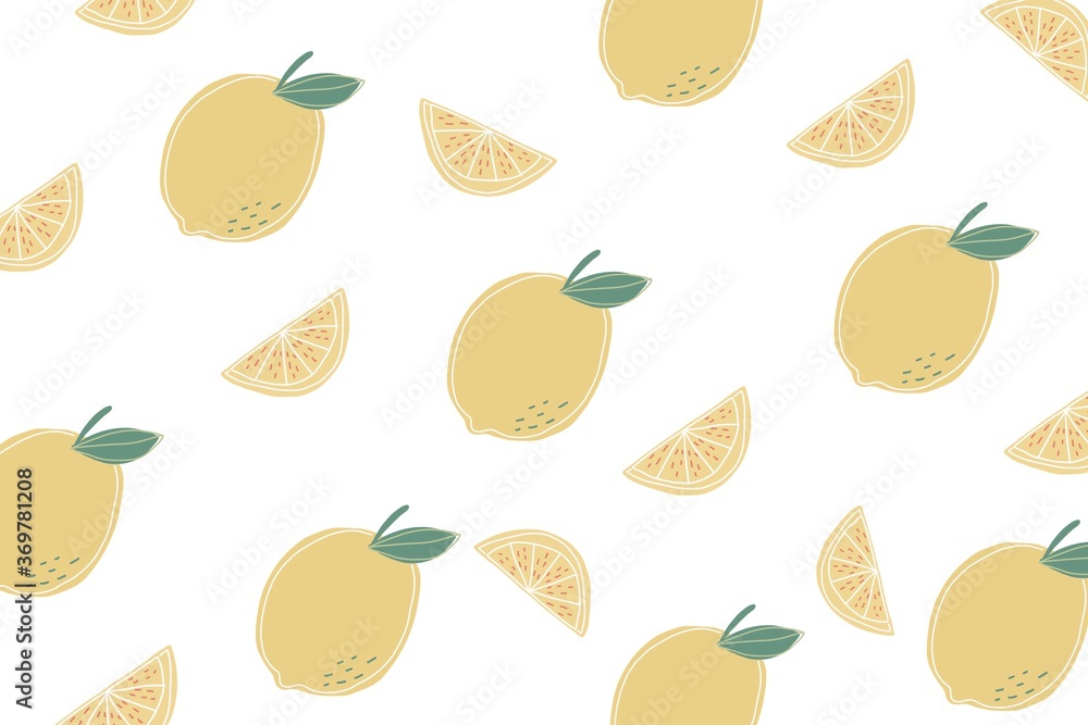 Lemon illustration pattern background template Lemon illustration pattern background template