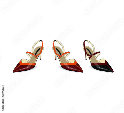 Fashion high heel slingbacks vector