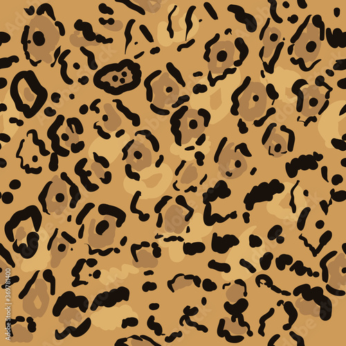 Leopard spotted texture vector illustration. Seamless pattern
