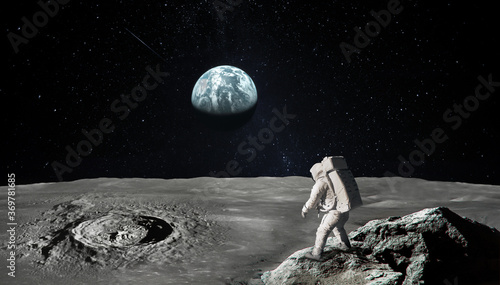 Fotografie Astronaut on Moon surface