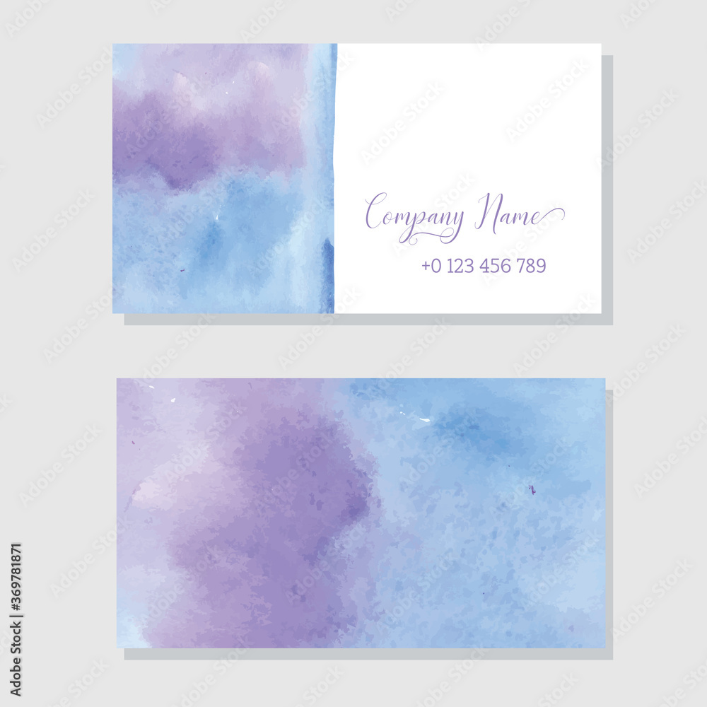 Hand Painted Art Of Watercolor Paint On Watercolor Paper. Abstract Business card , Vector Illustration Background